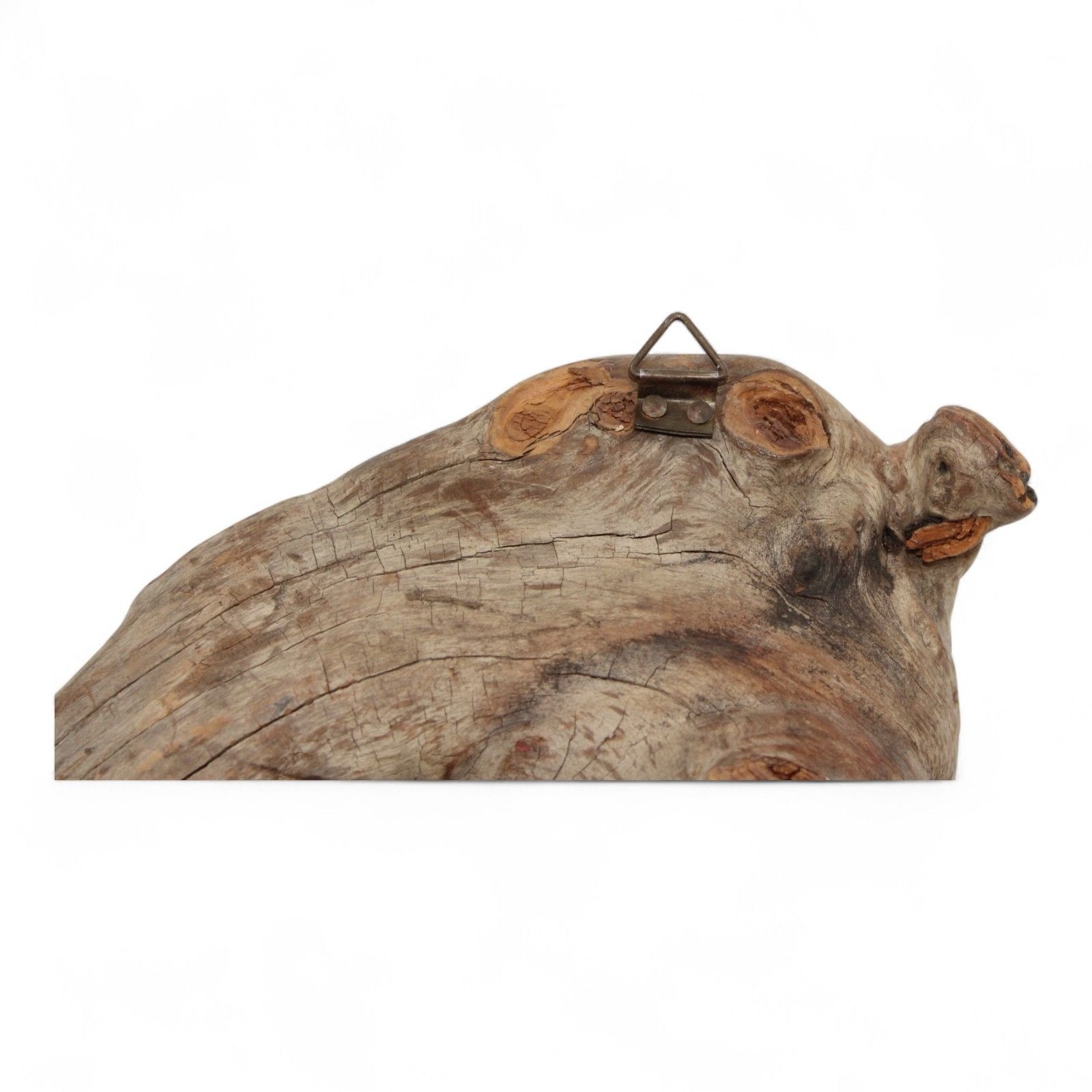 Hand-Carved Driftwood Wall Art With Bearded Face Design Sculpture Home Decor