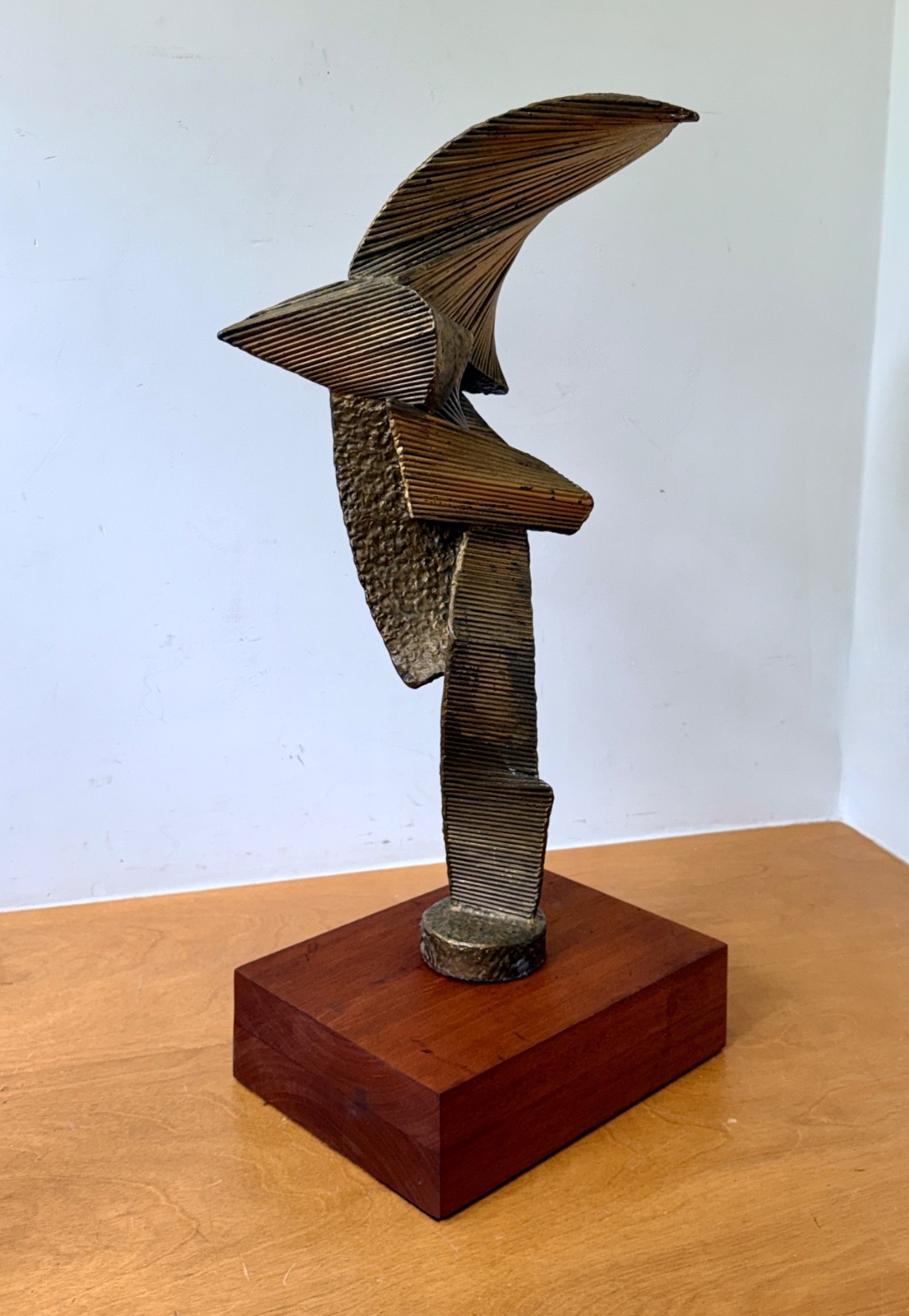1960s John Roper Brutalist Abstract Metal New York Art Sculpture Statue Vtg Mcm