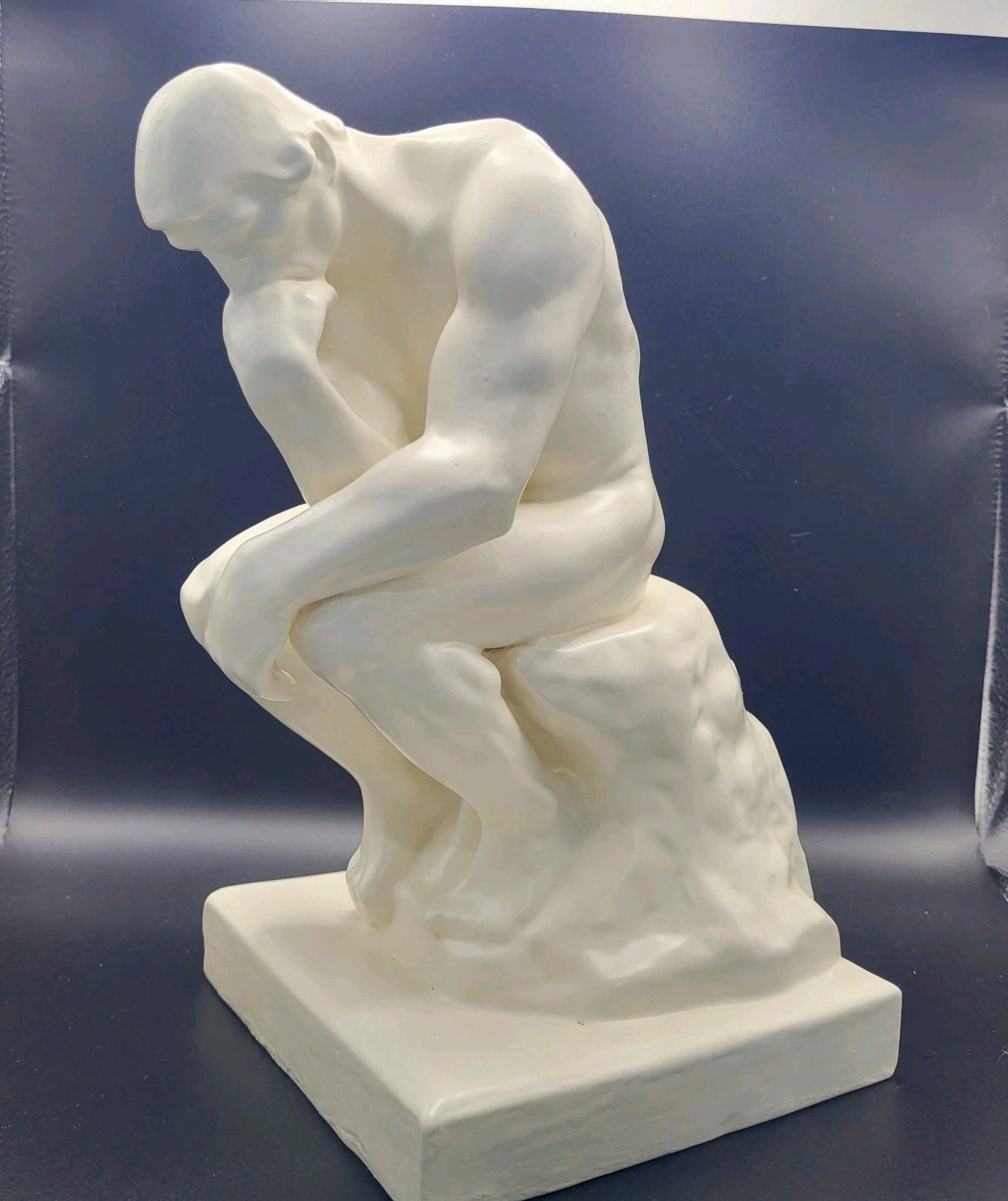 Taylor Craft The Thinker Rodin Style Statue White Chalkware 10in Mexico City