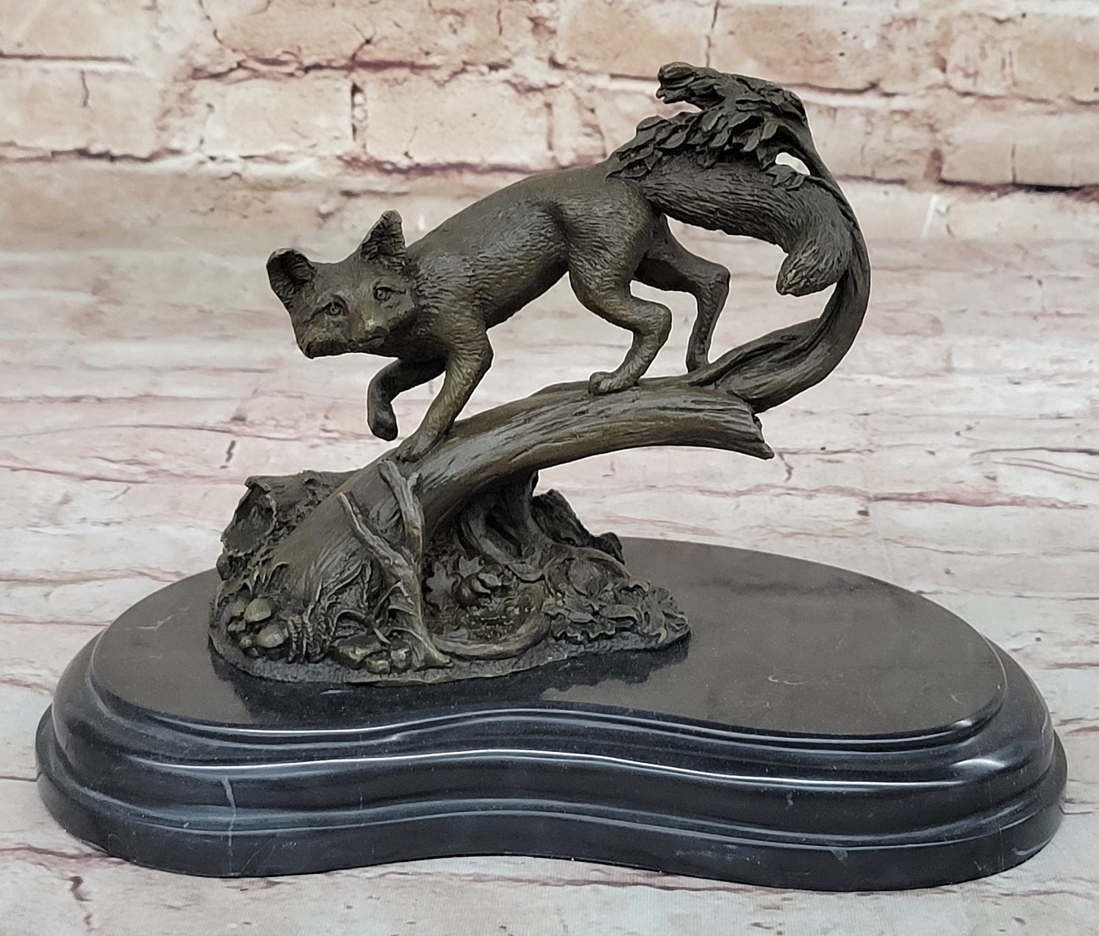Signed S.Beatuce Fox Wild Animal Bronze Statue Figure Sculpture Figurine Sale