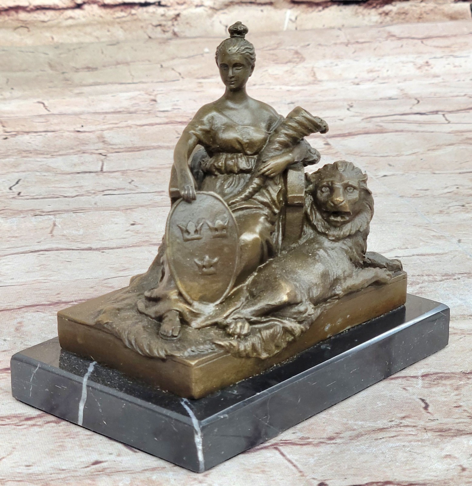 Greek Goddess Fortune Tyche Luck Fortuna Decorative bronze statue 13cm Statue