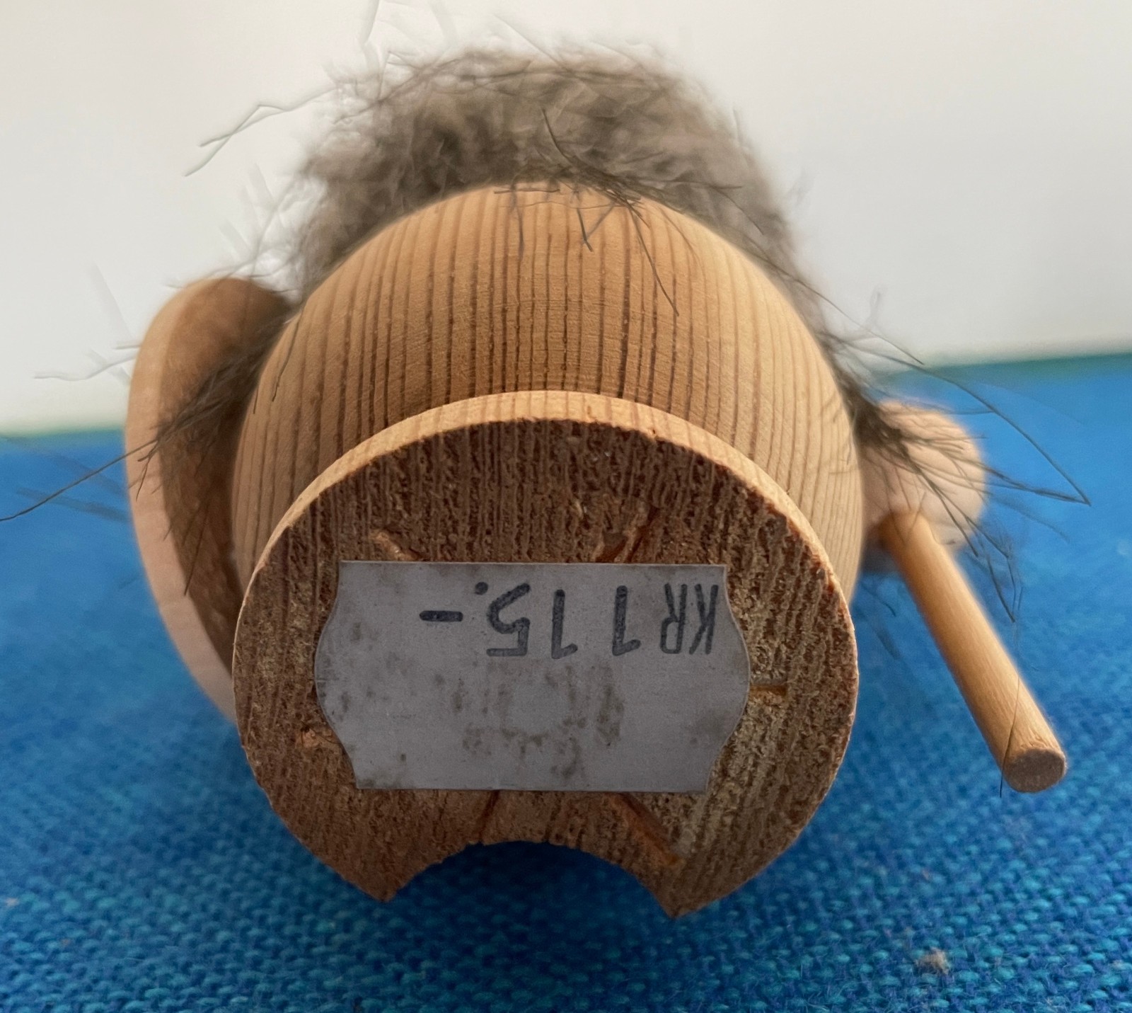 SWEDEN MID-20TH C VINT VIKING WARRIOR Wood Helmet Spear Shield 4.5&Prime; Hairy Troll
