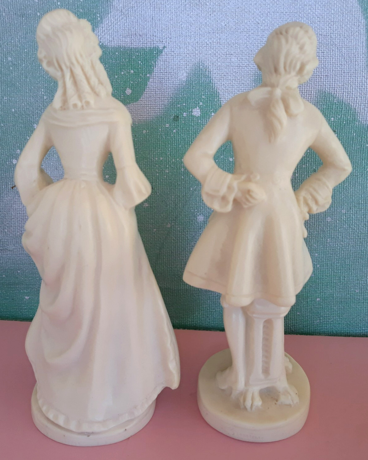 Vintage A. Santini ~ Sculpture Colonial Victorian Man Woman Couple Signed Italy