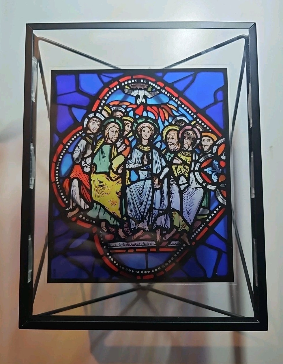 Westminster Abbey model Stain glass light box 9in L x 7in W x 2 3/4in H