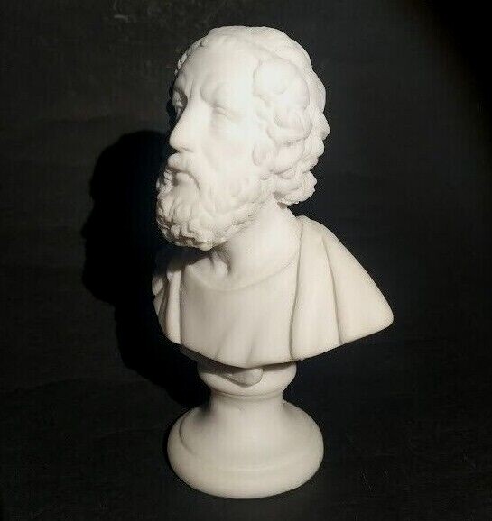 Man White Stone Figurine Vintage Ancient World Greek Man Onero White Statuette