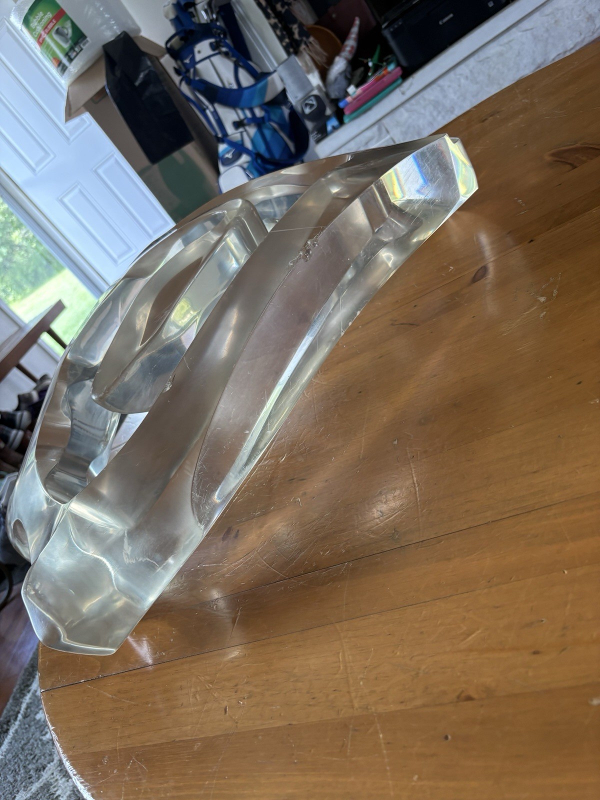 MCM Hivo Van Teal? Abstract Lucite Acrylic Sculpture-24×16.5×3.5-26 Pounds!