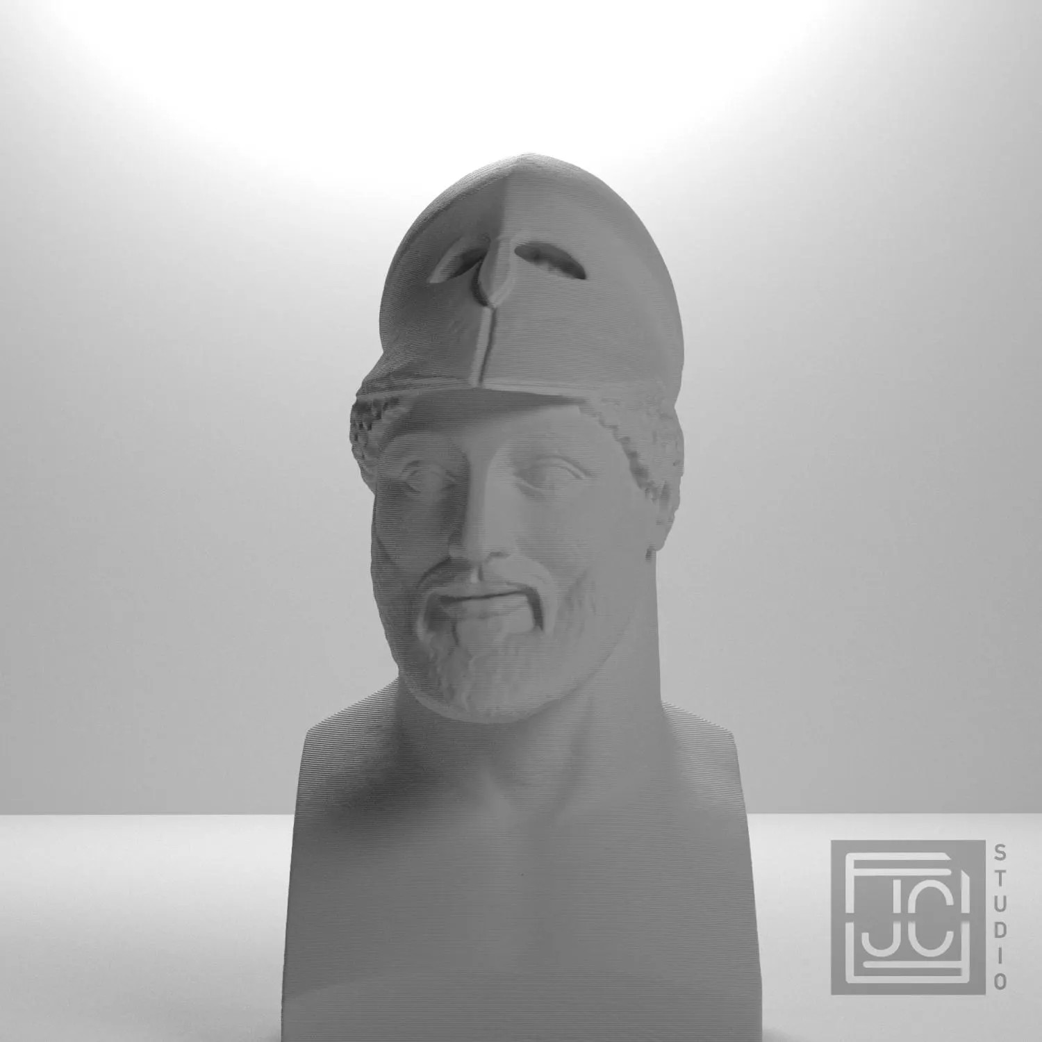 Warrior with Helmet Miltiades Collectible Bust Statue – 5, 9, 12 Inch