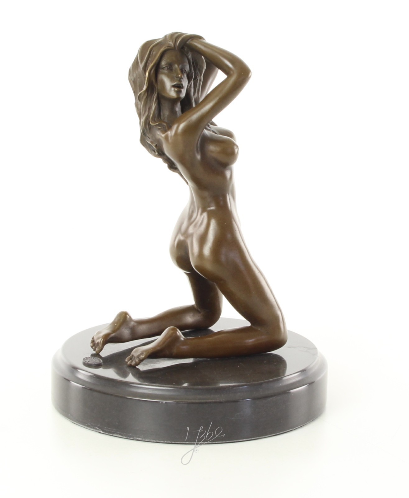 Bronze Sculpture Statue Woman Marble Deco V Mavchi Rare Decor Art Lady 20th
