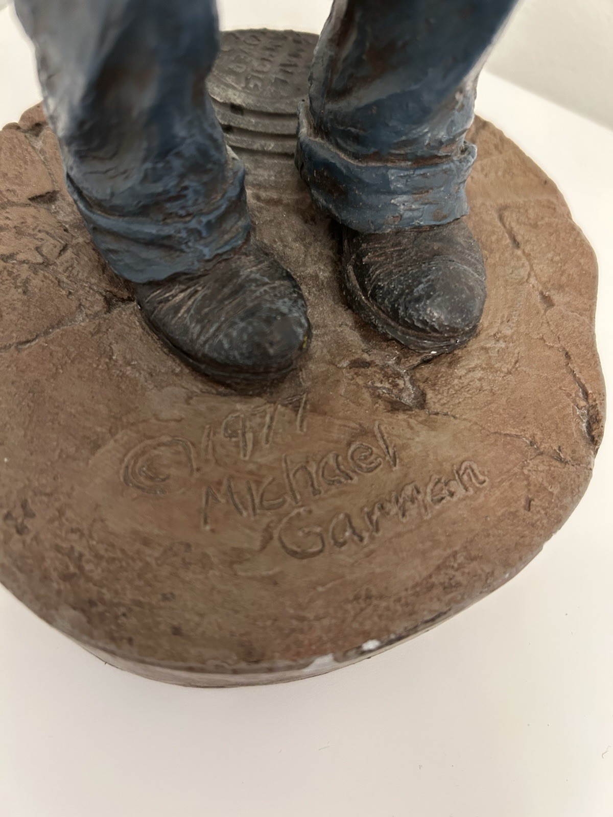 MICHAEL GARMAN Sculpture « WHITEY » Hand Painted & SIGNED 13&Prime; Street People