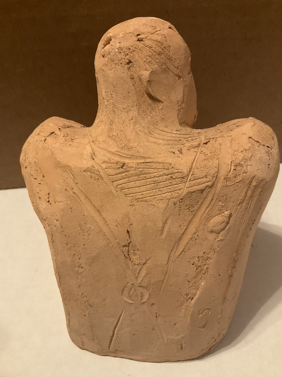 Louis Slobodkin Signed Terra Cotta Sculpture 1930s Bust Of Man Thinking Signed