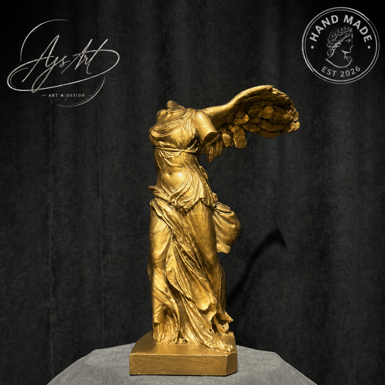 Winged, Sculpture, home decor, hand-painted, gift, greek, 3D Printed