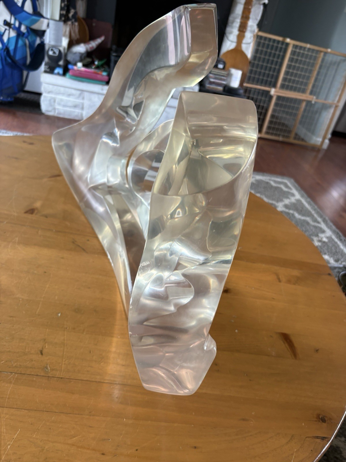 MCM Hivo Van Teal? Abstract Lucite Acrylic Sculpture-24×16.5×3.5-26 Pounds!