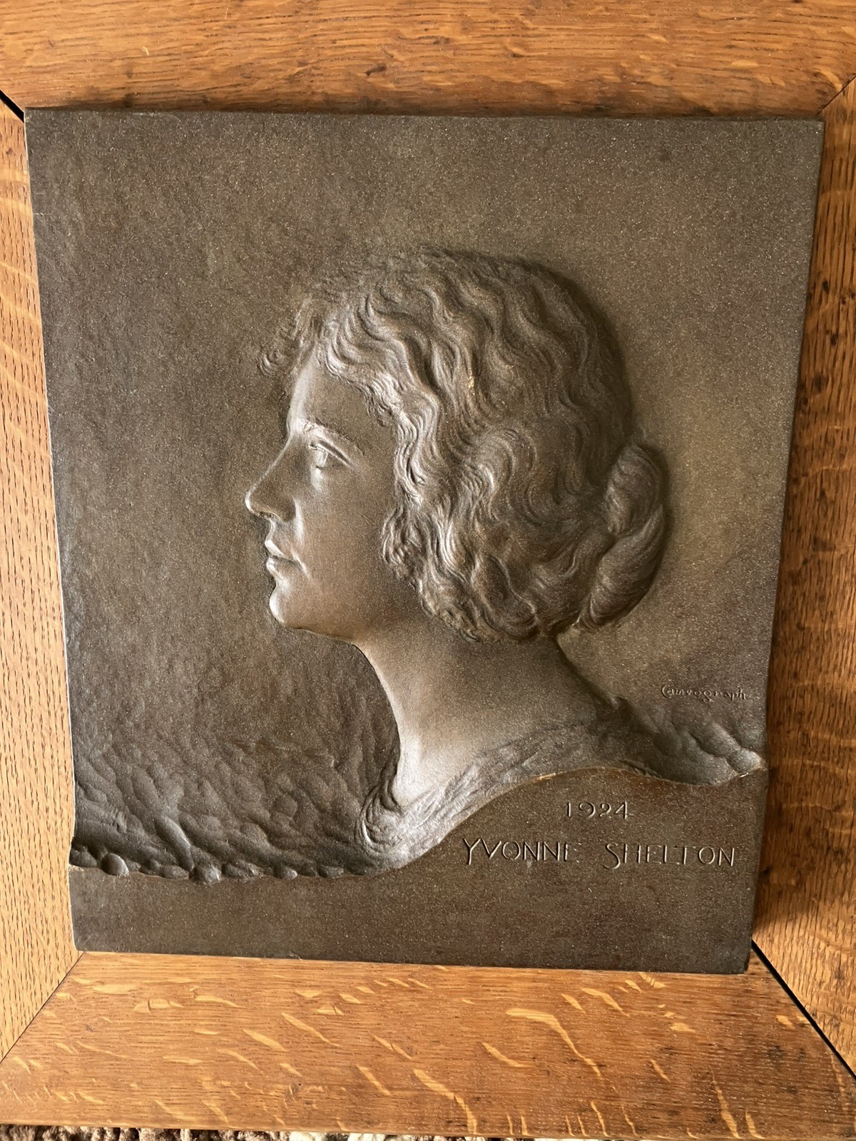 YVONNE SHELTON Zeigfeld Follies Broadway Silent Film Actress Bronze Relief 1924