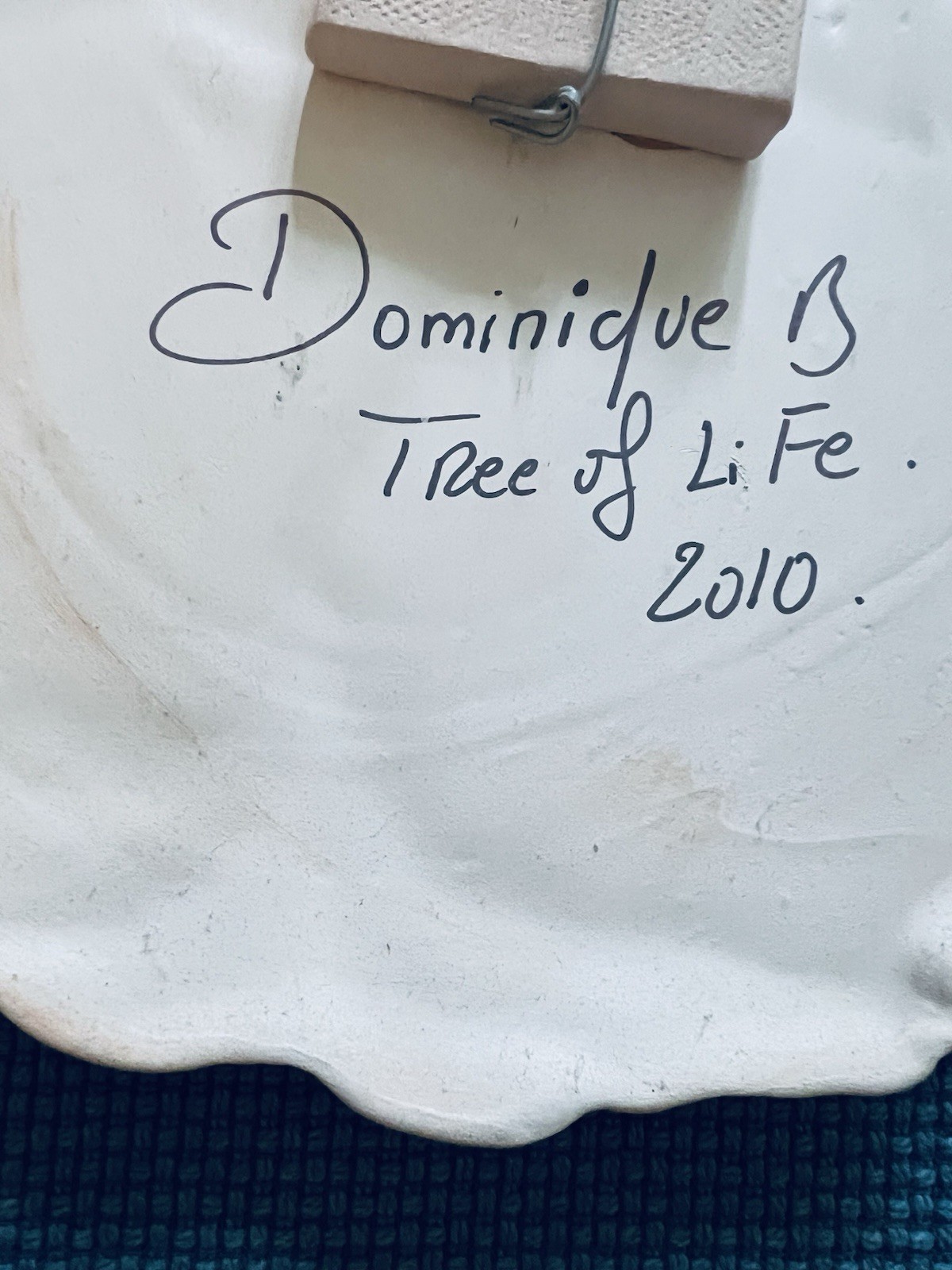 Dominique Blain Ceramic Sculpture Wall Plate « Tree Of Life” 2010. Artist Signed