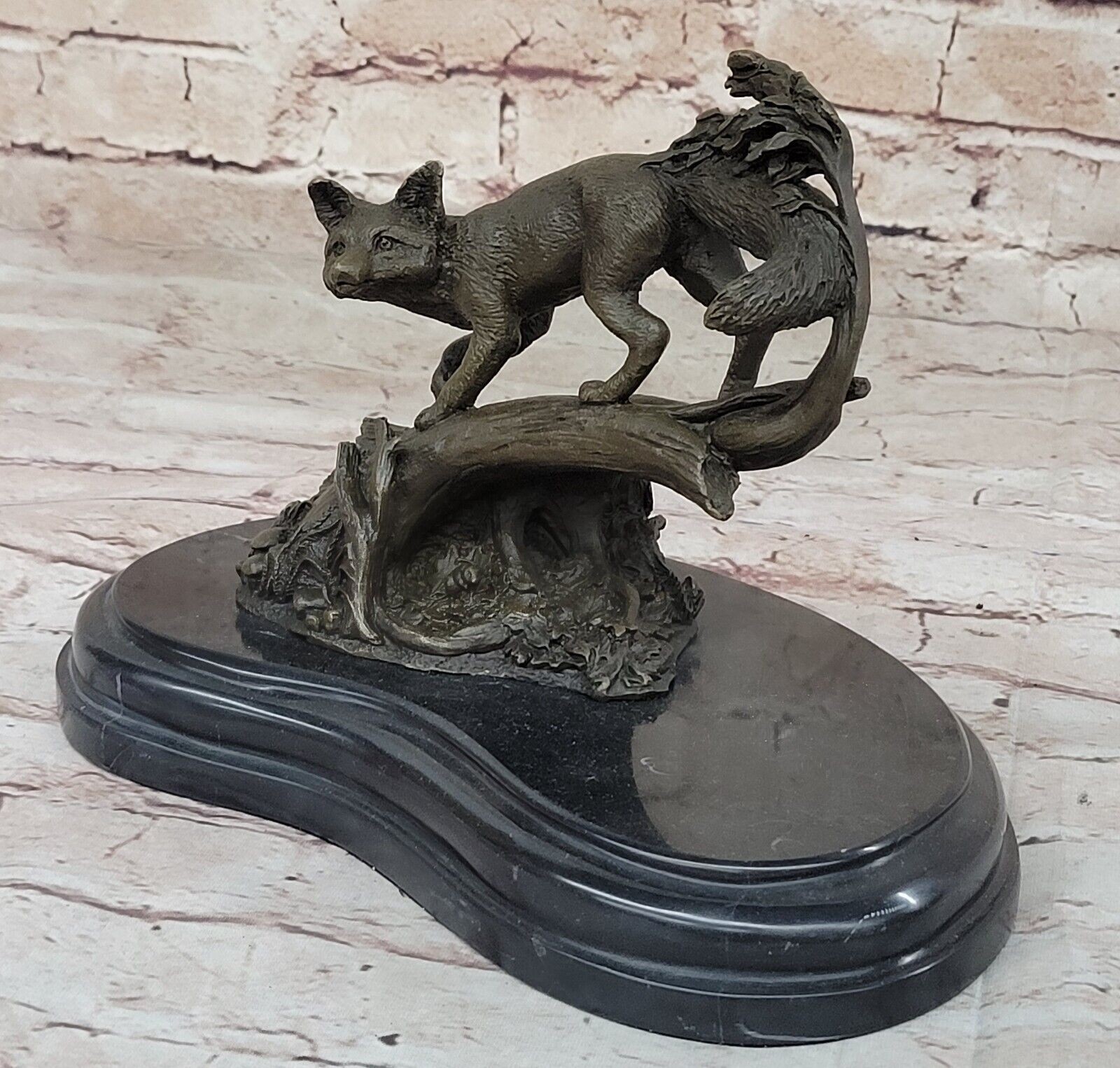 Fox Bronze on Prowl Garden Outdoor Lawn Sculpture made by Lost Wax Method