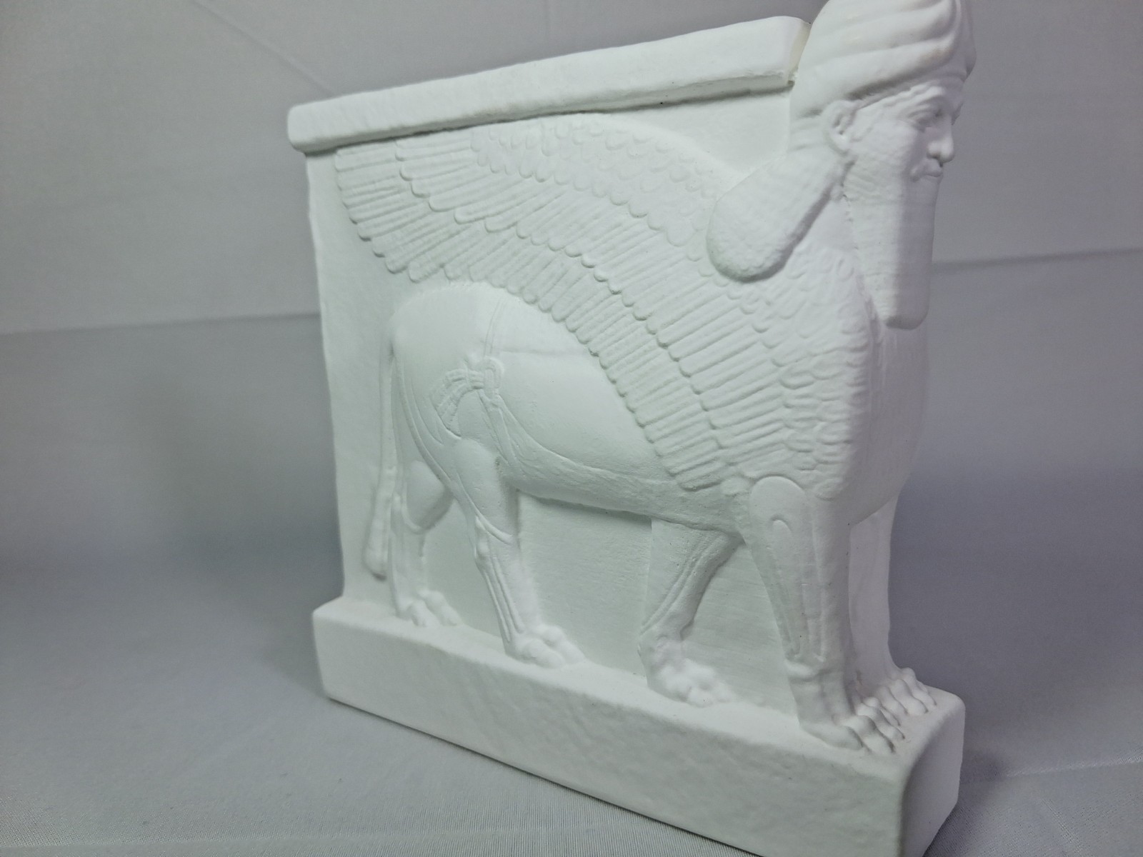Lamassu Mesopotamia Mythological 3D Printed Statue Sculpture Pure White Nice