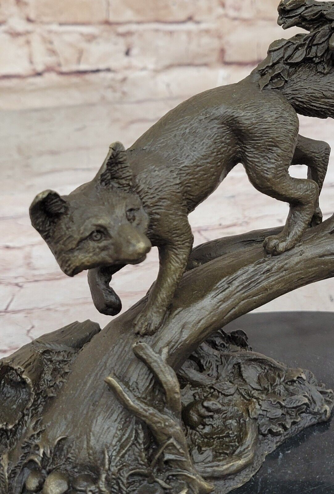 Fox Bronze on Prowl Garden Outdoor Lawn Sculpture made by Lost Wax Method