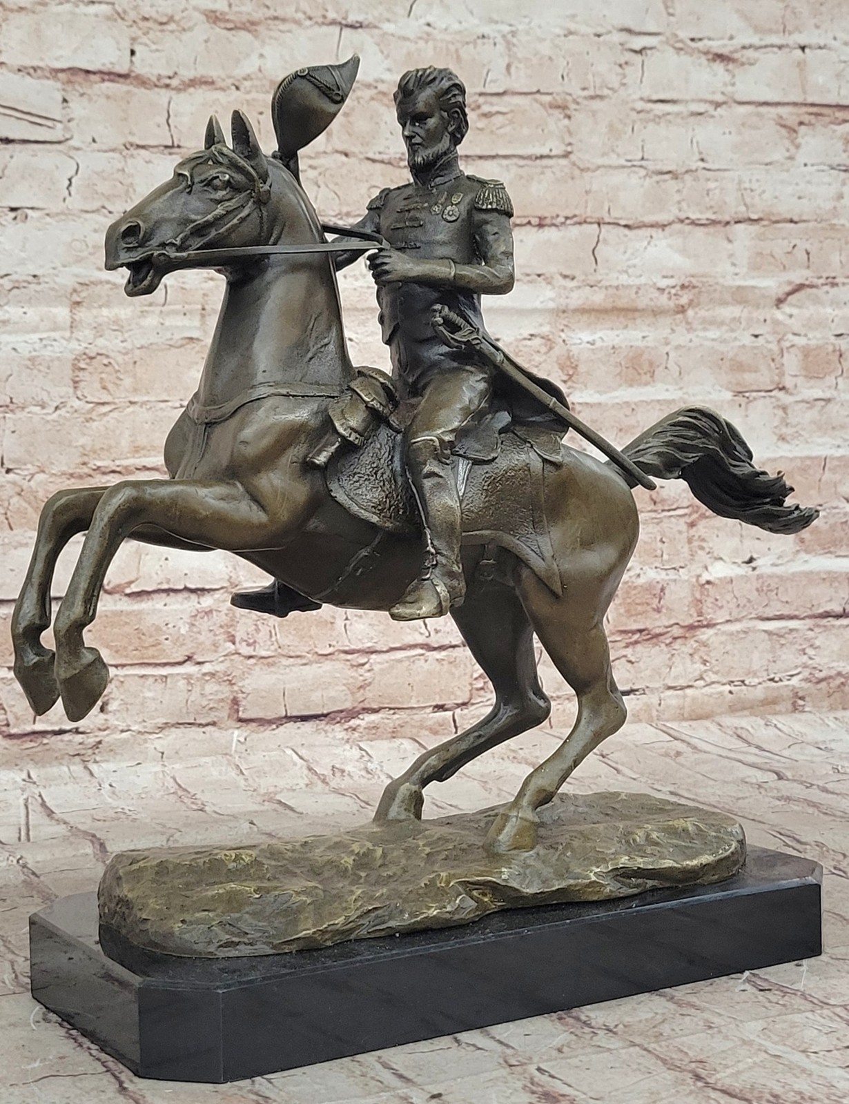 Handcrafted Civil War General Hot Cast Museum Quality Bronze Sculture Figurine