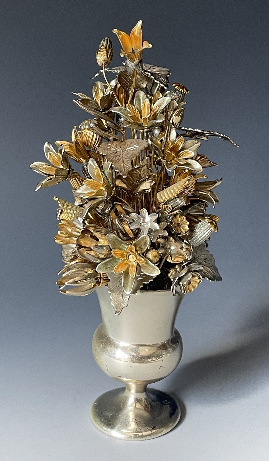 RARE Fleurs Des Siecles Gorham Jane Hutcheson Metal Flowers Floral Art Sculpture