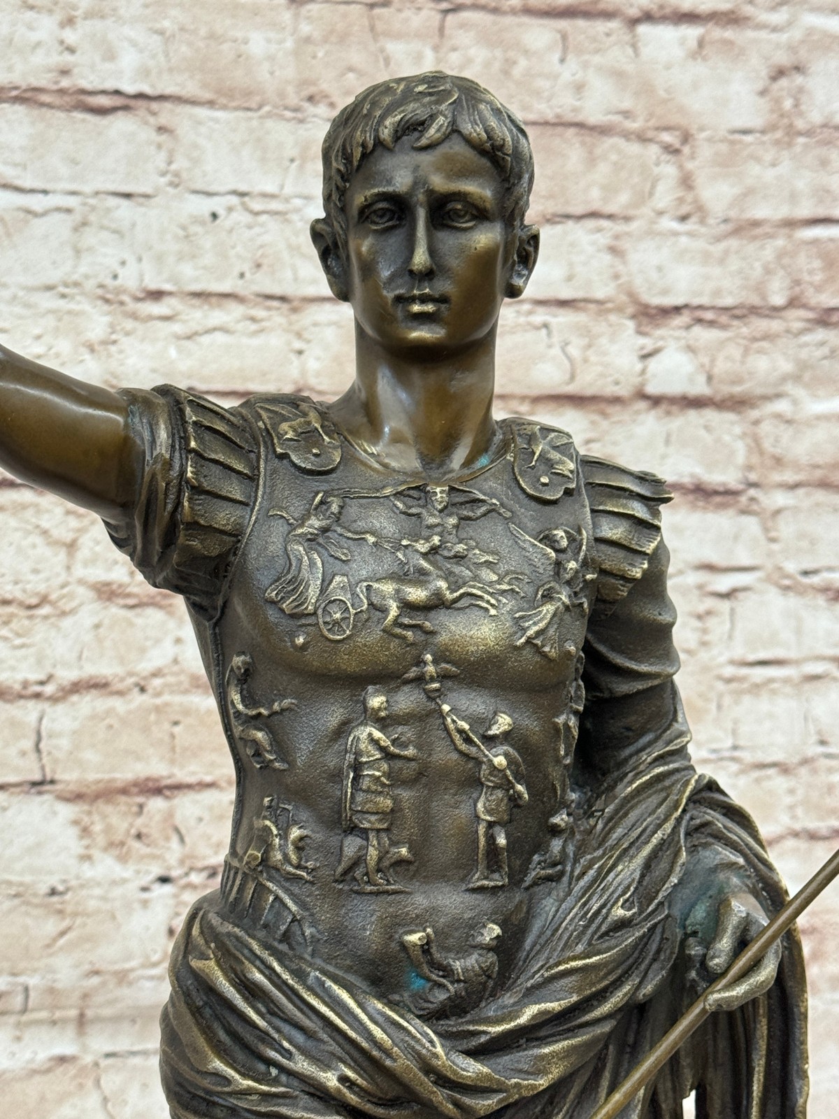 23 LBS Large Young Julius Caesar Bronze Sculpture Art Nouveau Home Decor Figure
