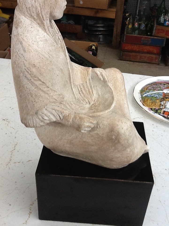 Austin Productions Sculpture Seated Squaw James Marshall 1983 12&Prime; Tall Vintage