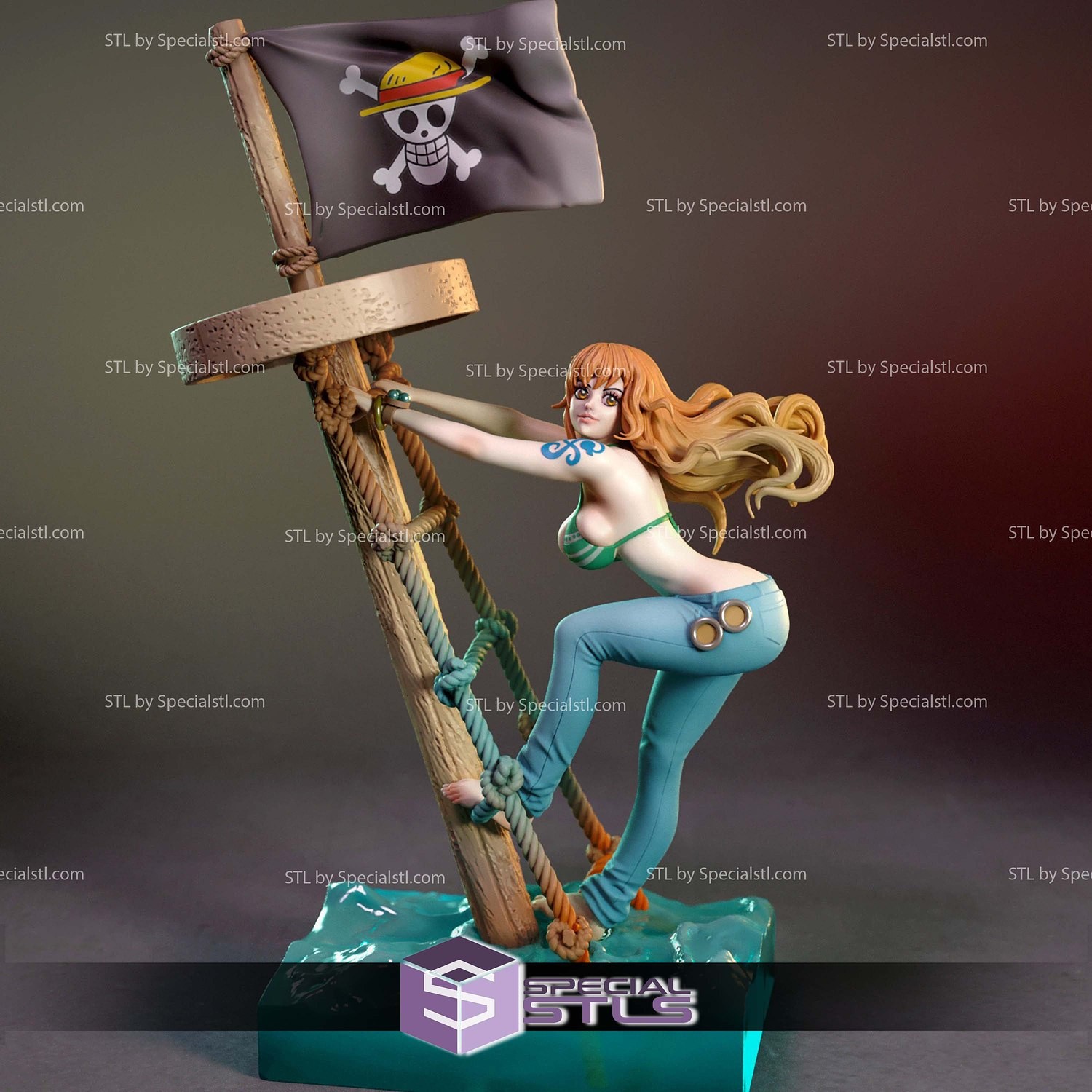 Nami Pirate One Piece V2! 3D Printed 16k! HandPainted or Unpainted!
