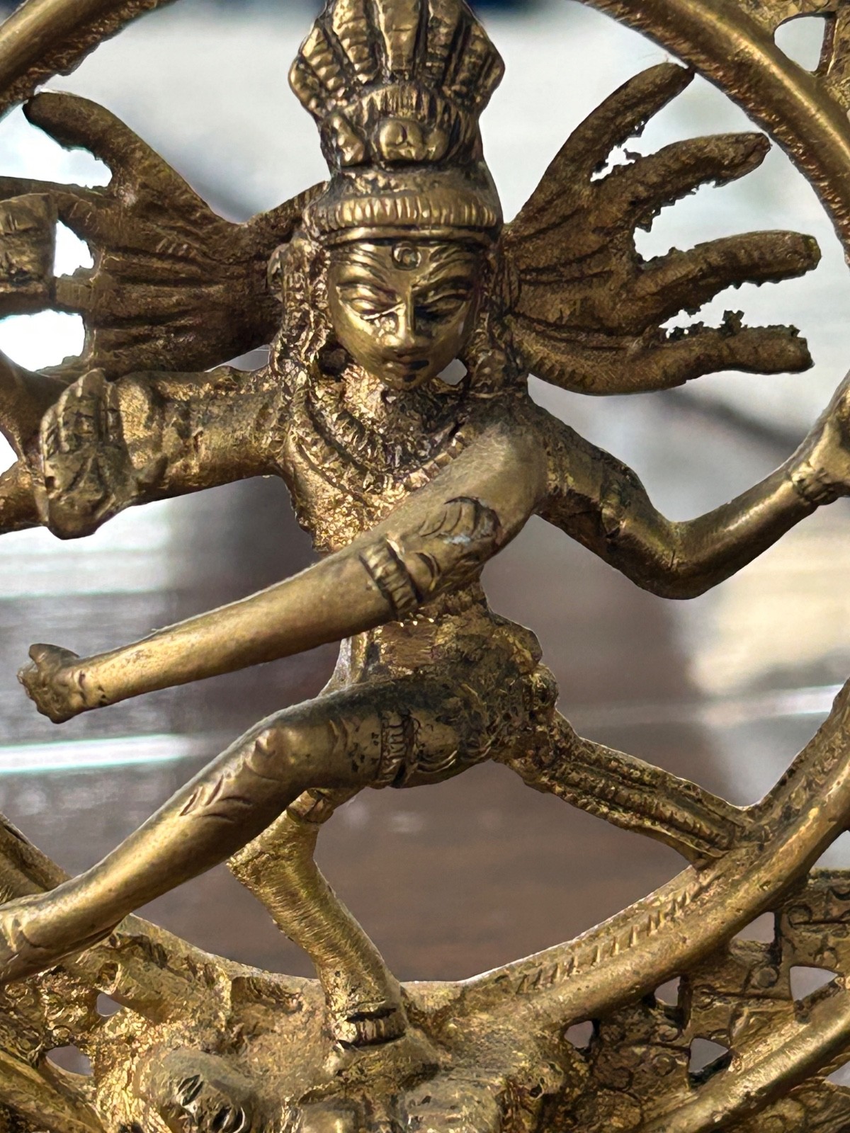 Vintage Brass Hindu Statue Shiva Nataraja form Lord of the Dance approx. 6”
