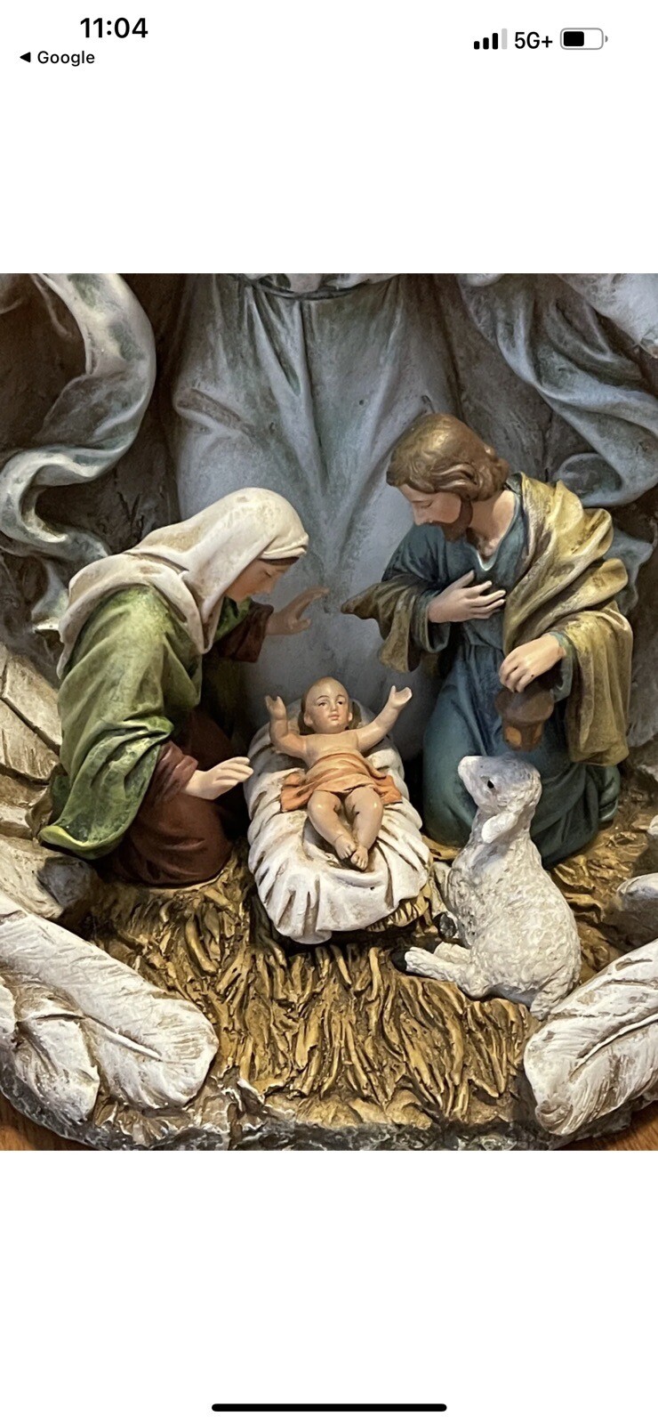 Napco Guardian Angel with Holy Family Christmas Decoration 11×11