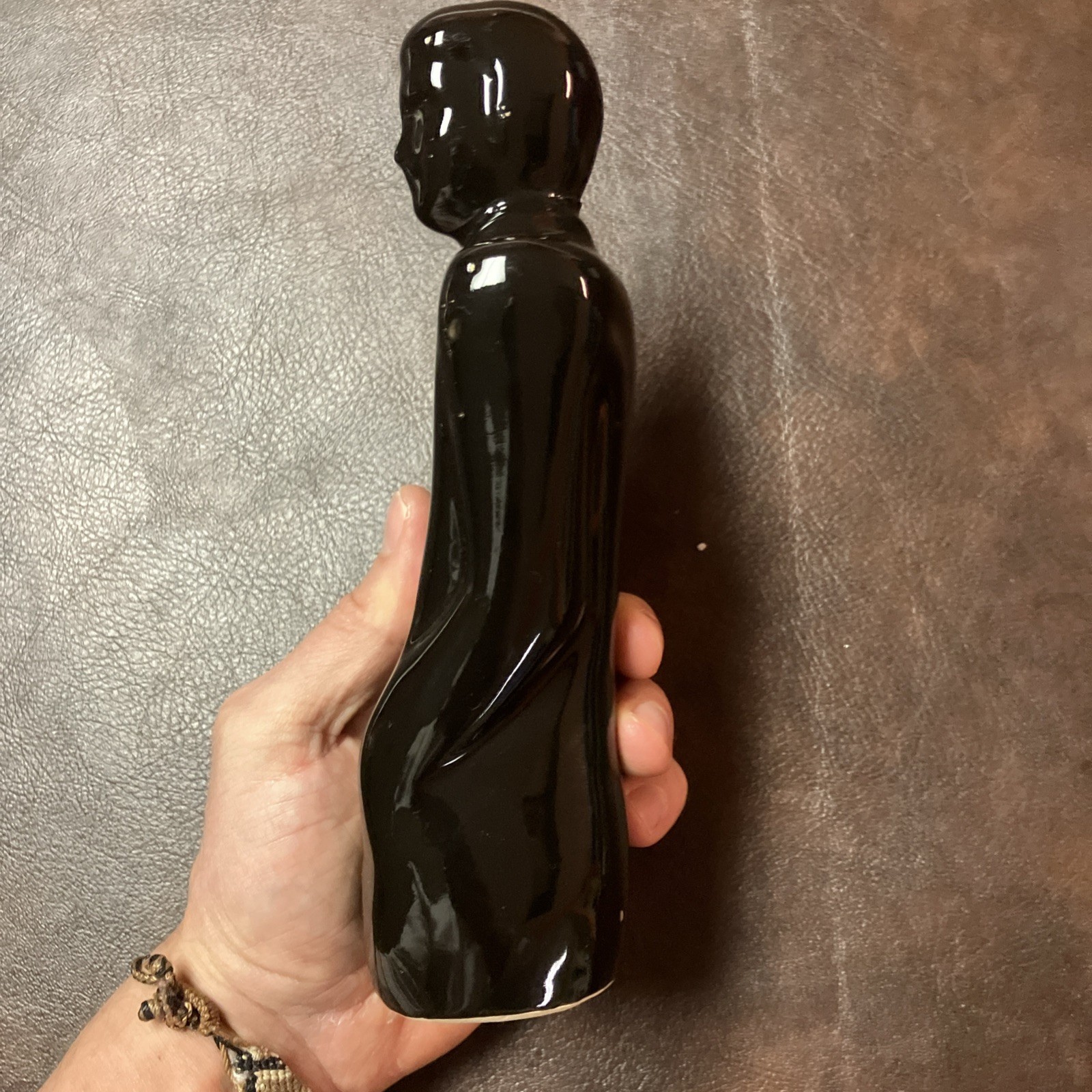 VTG 80’s Art Deco Lindsey B. Balkweill Style Man Black Porcelain Bust 8”