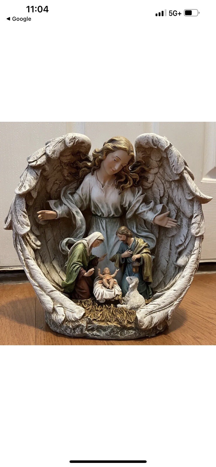 Napco Guardian Angel with Holy Family Christmas Decoration 11×11