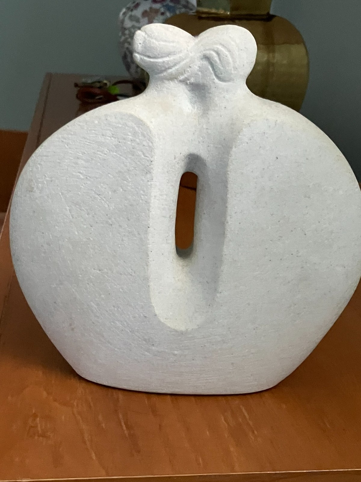 Vintage Art Deco Belgium Marbell Stone Art Sculpture Lovers 8.5&Prime;x8.5&Prime;x2.5&Prime;