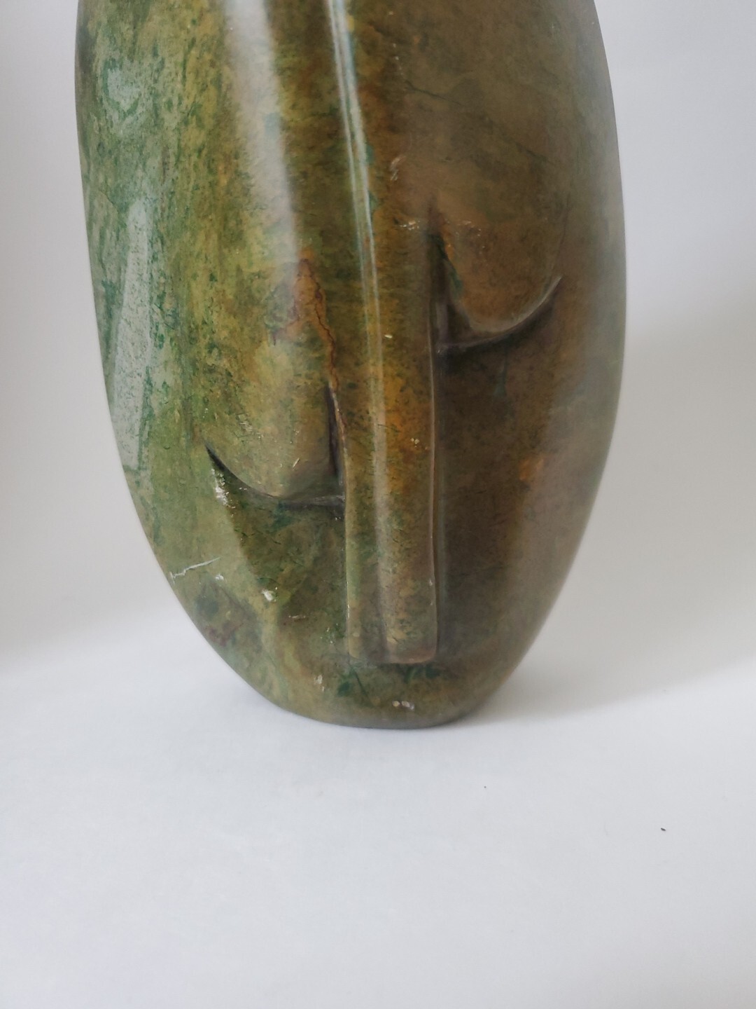 Vtg Ngoni Mrewa Sculpture Zimbabwe Verdite Shona Stone Art Carving Abstract Face