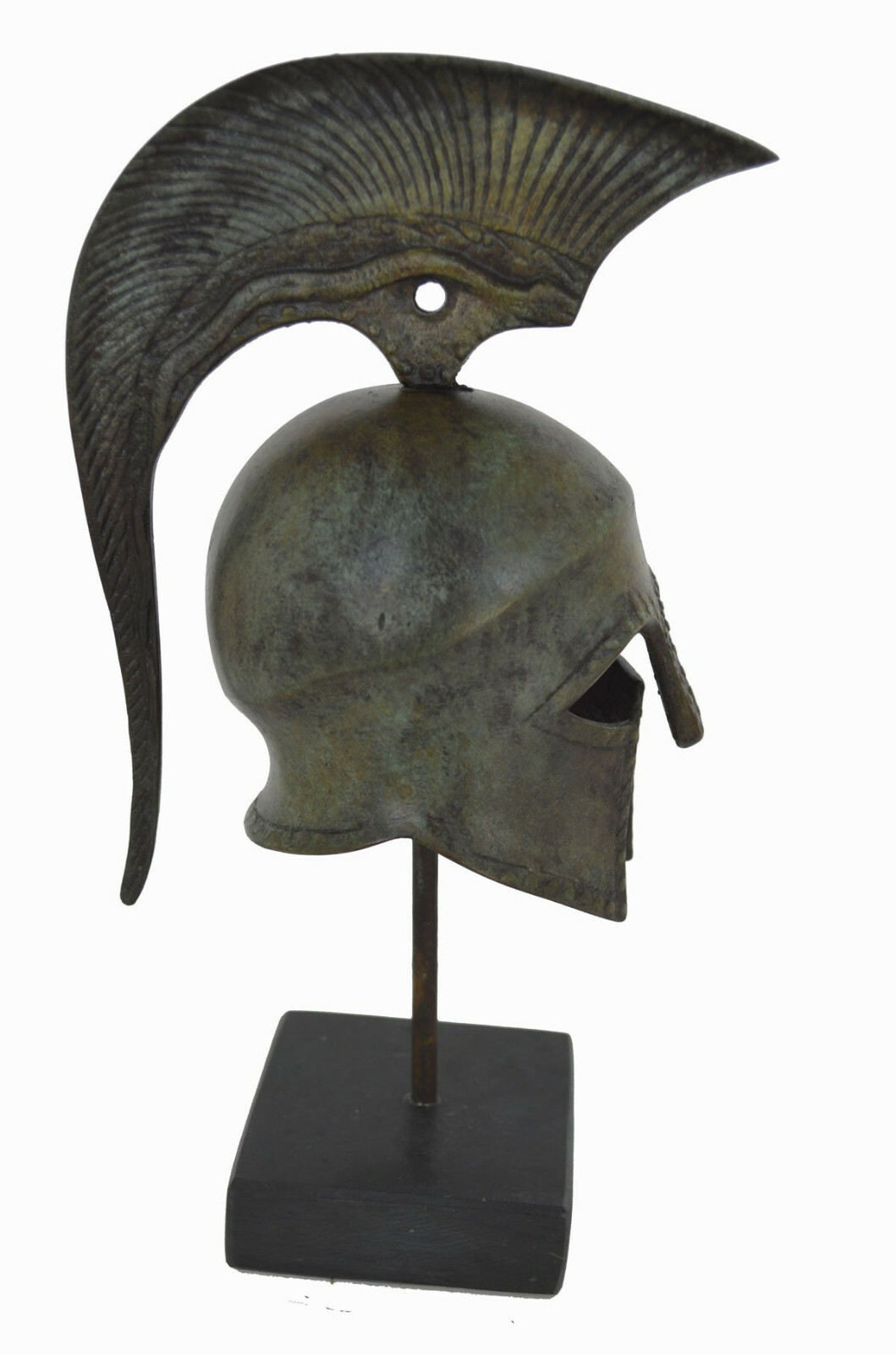 Helmet bronze marble based ancient Greek reproduction artifact