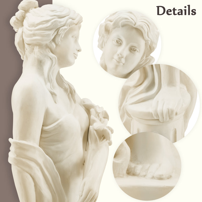 Roman Goddess of Spring Flowers Garden Statue 51&Prime; Faux Stone Sculpture Figurine