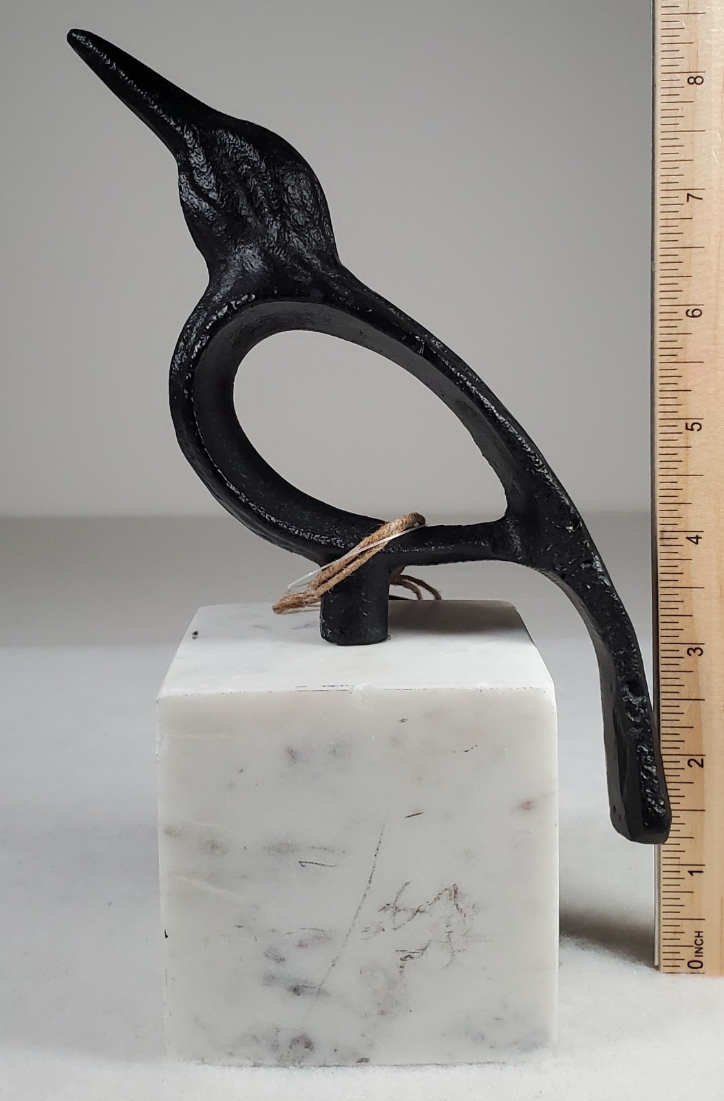 Black Bird On Marble Base Stylized Raven Crow Hollow Body Dark Finish India READ