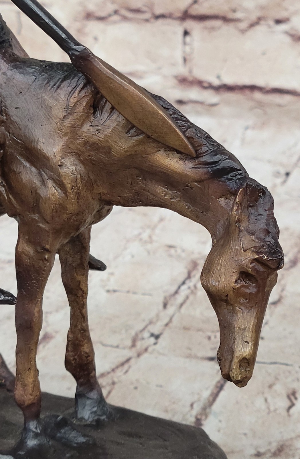 END OF THE TRAIL Statue Western Native American Indian Figure Bronze Art Gift