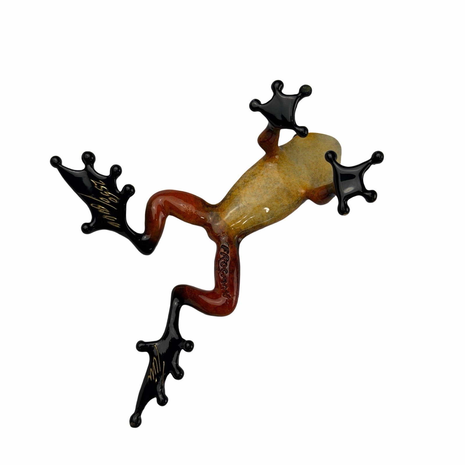 Sunset Frogman Mini Bronze Sculpture by Tim Cotterill 3.75” Frog Red