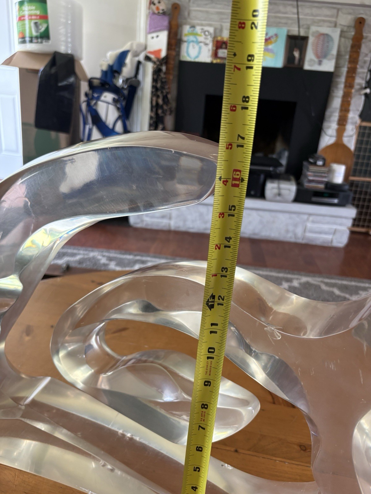 MCM Hivo Van Teal? Abstract Lucite Acrylic Sculpture-24×16.5×3.5-26 Pounds!