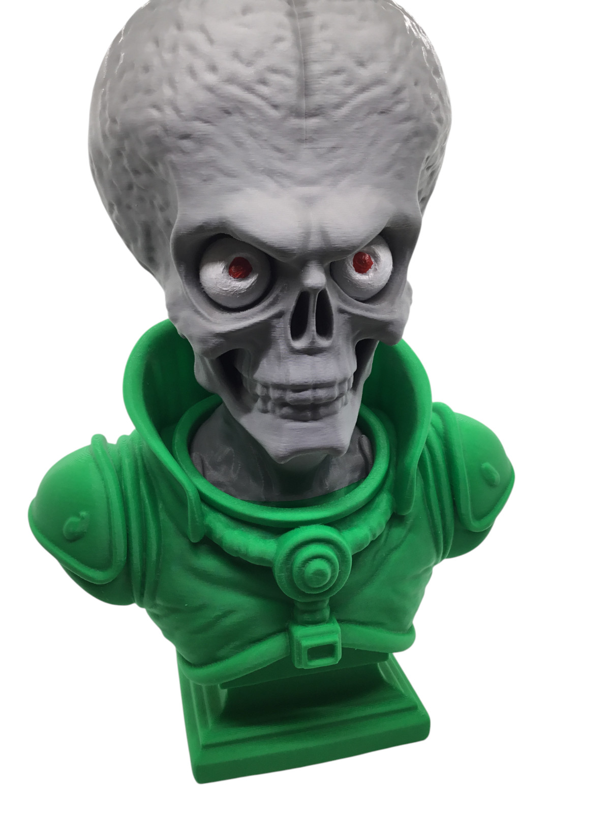 Large 12&Prime; Detailed Mars Attacks Alien Martian Sculpture Head Sci-Fi Décor Statue