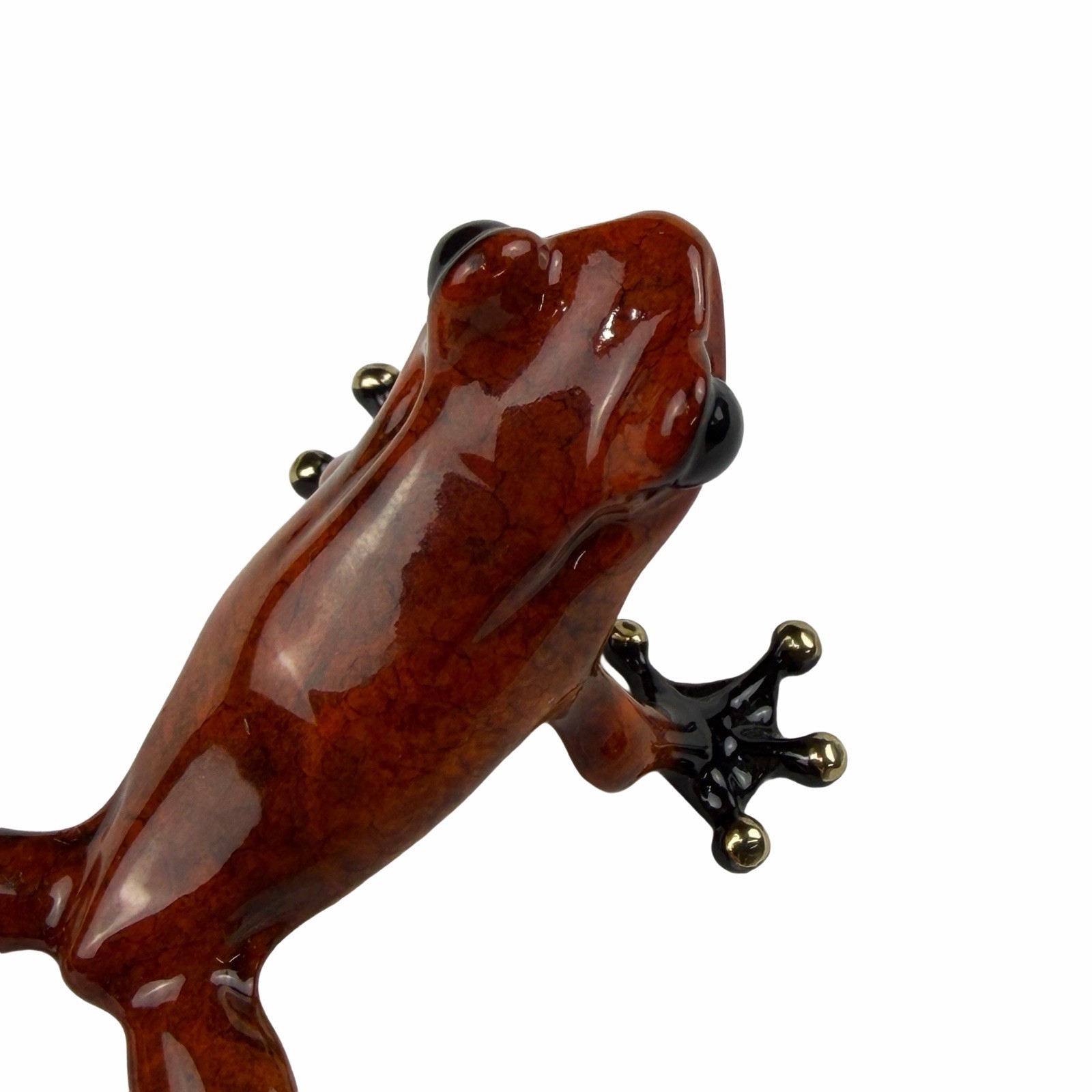 Sunset Frogman Mini Bronze Sculpture by Tim Cotterill 3.75” Frog Red