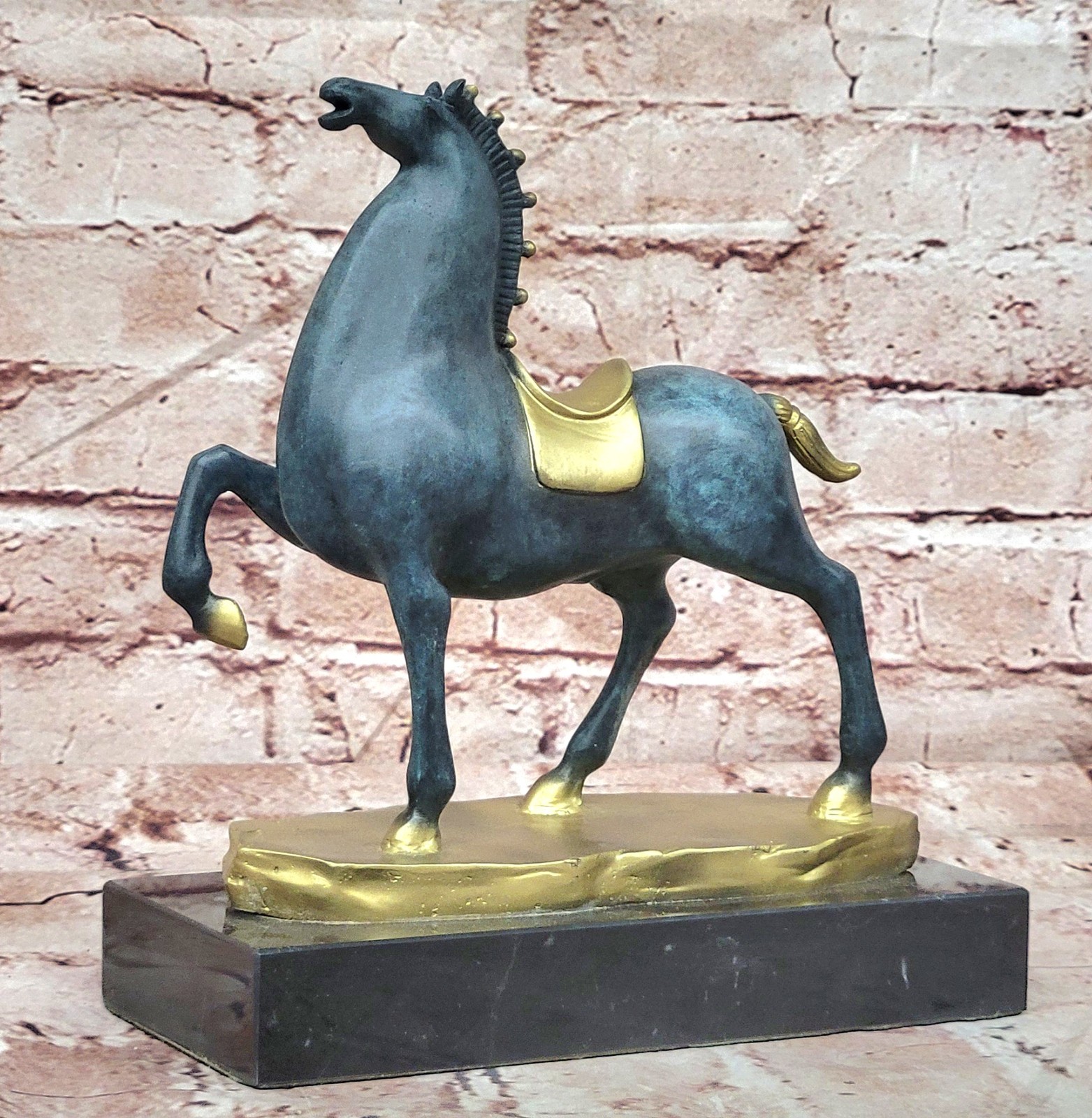 Zhang Bronze Modern Horse Statue Abstract Equestrian Figurine Artwork