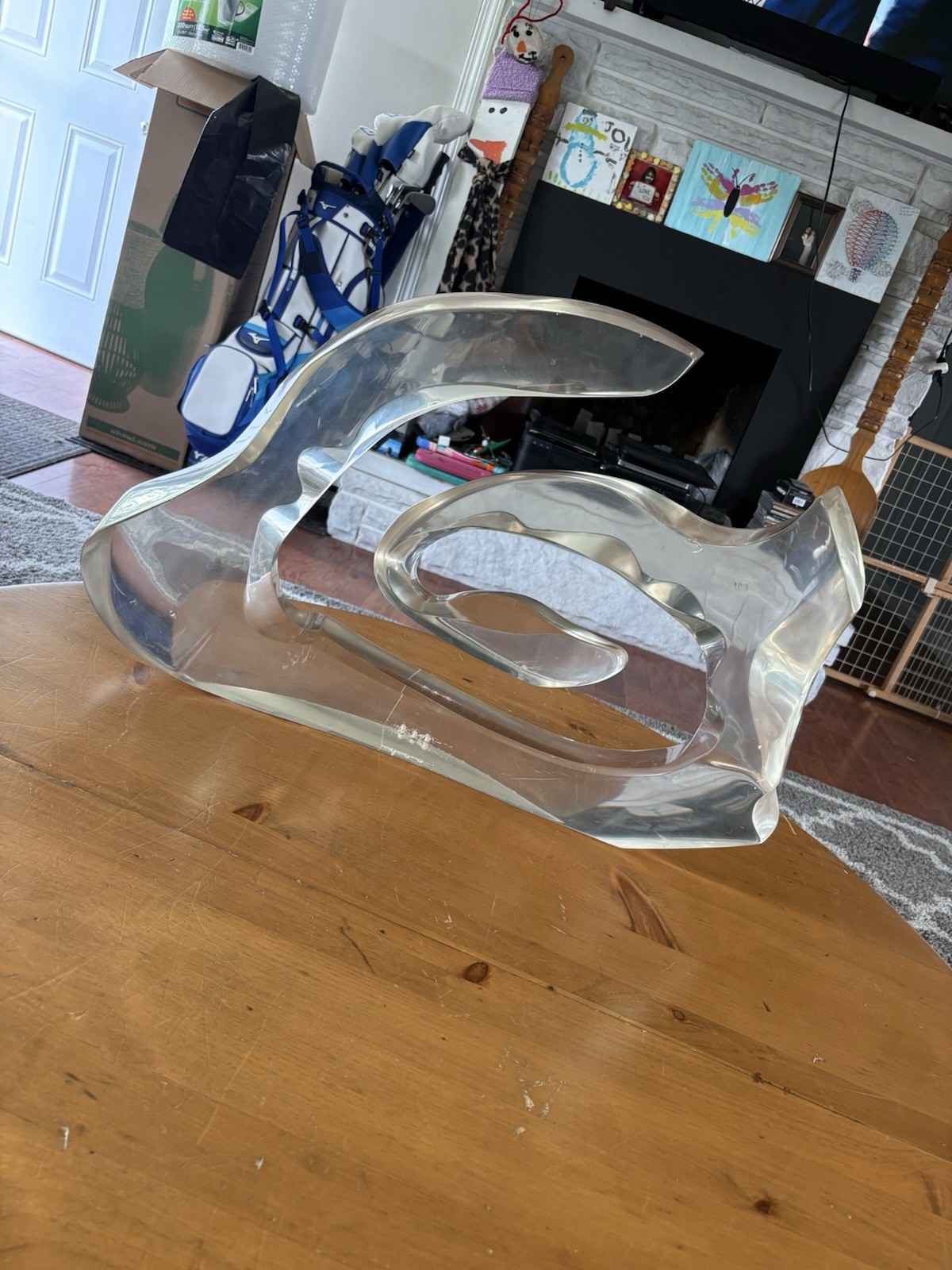 MCM Hivo Van Teal? Abstract Lucite Acrylic Sculpture-24×16.5×3.5-26 Pounds!
