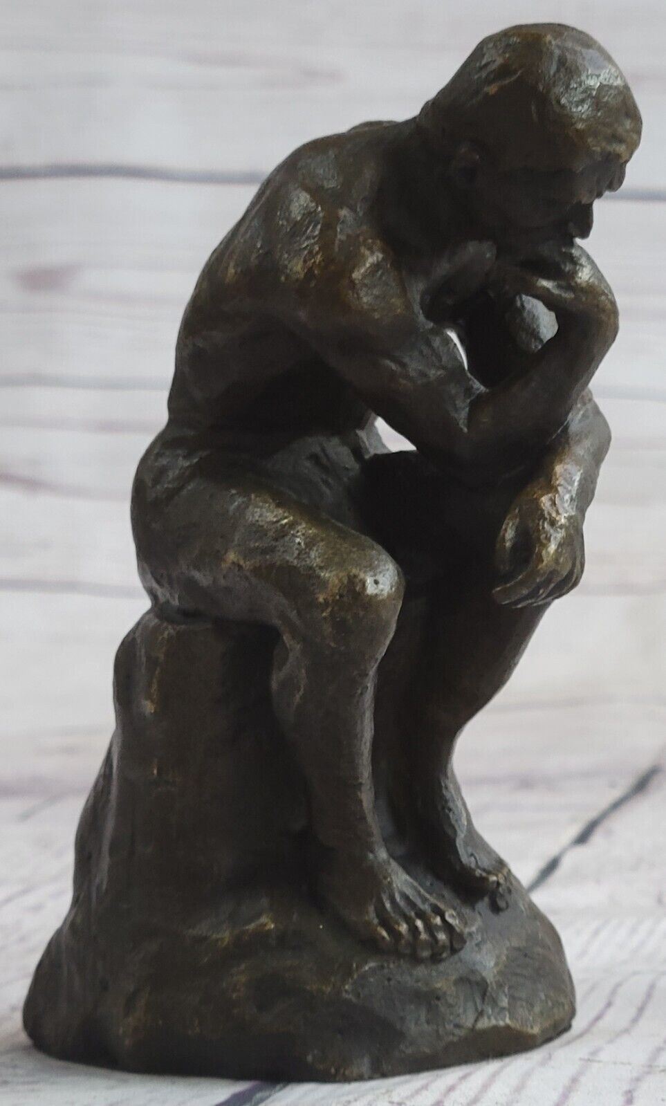 Signed RODIN Bronze Statue Thinker Sculpture Hot Cast Decorative Gift Figurine