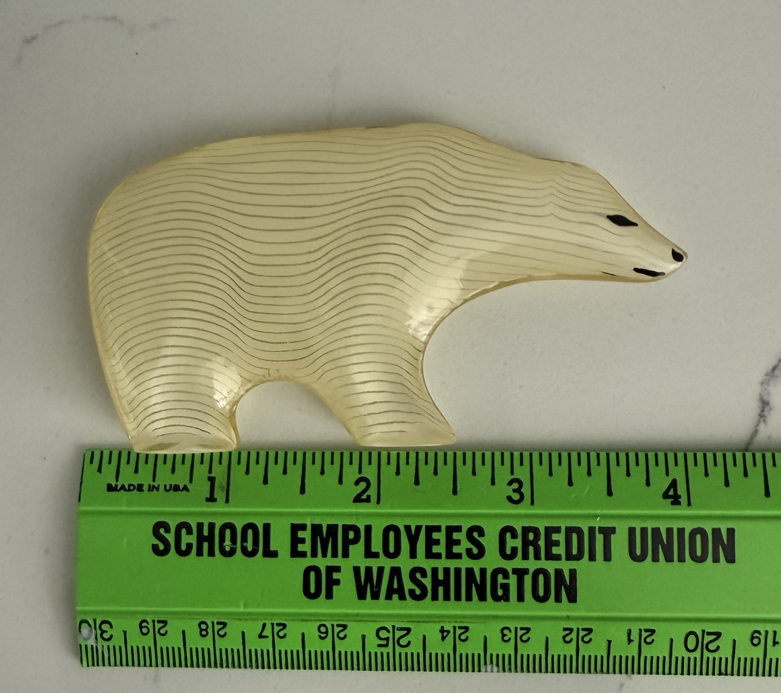 Vintage Abraham Palatnik Lucite Polar Bear Sculpture Op Art Acrylic 1970s MCM