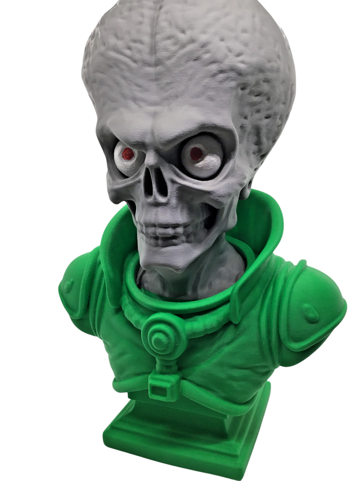 Large 12&Prime; Detailed Mars Attacks Alien Martian Sculpture Head Sci-Fi Décor Statue
