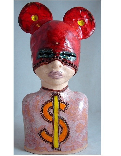 IWO RYNKIEWICZ (aka KOBRON) Ceramic Sculpture « Kid 69 » (2013)