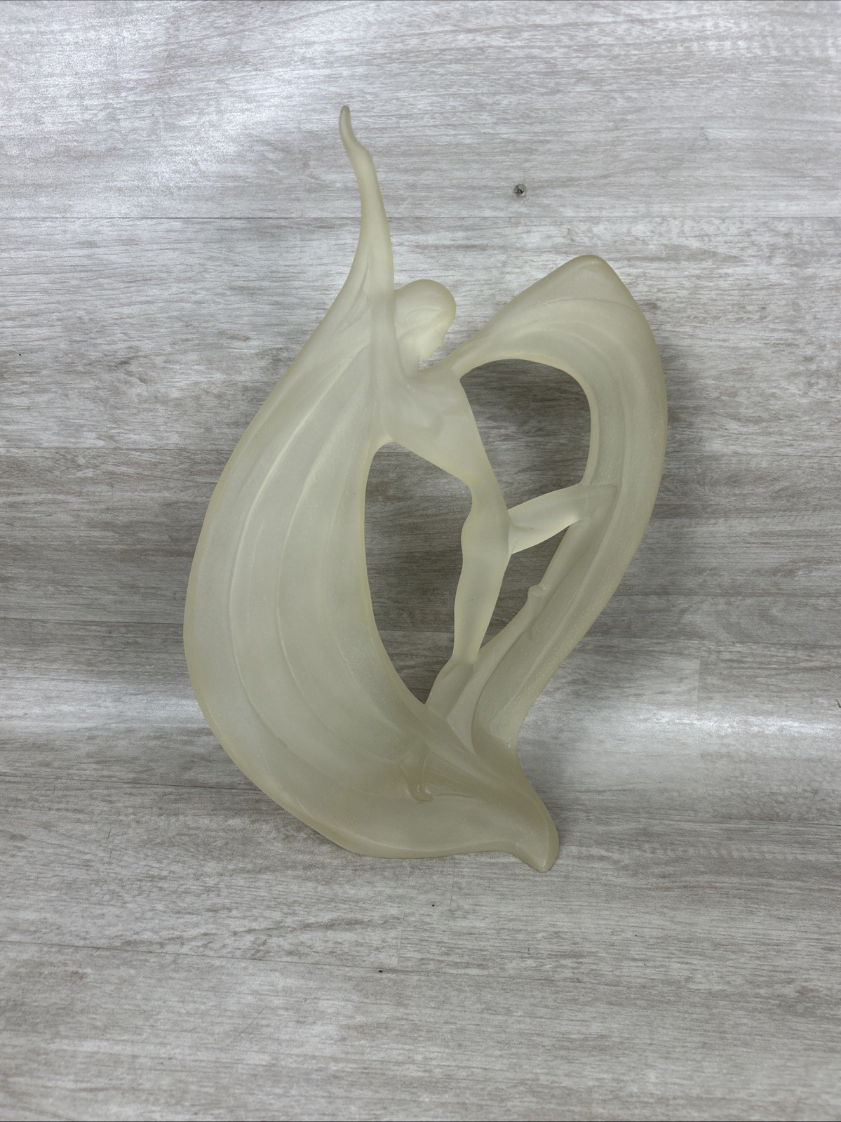 VTG Art Deco STYLE Frosted Acrylic Lucite Resin Sculpture Ballerina Dancing