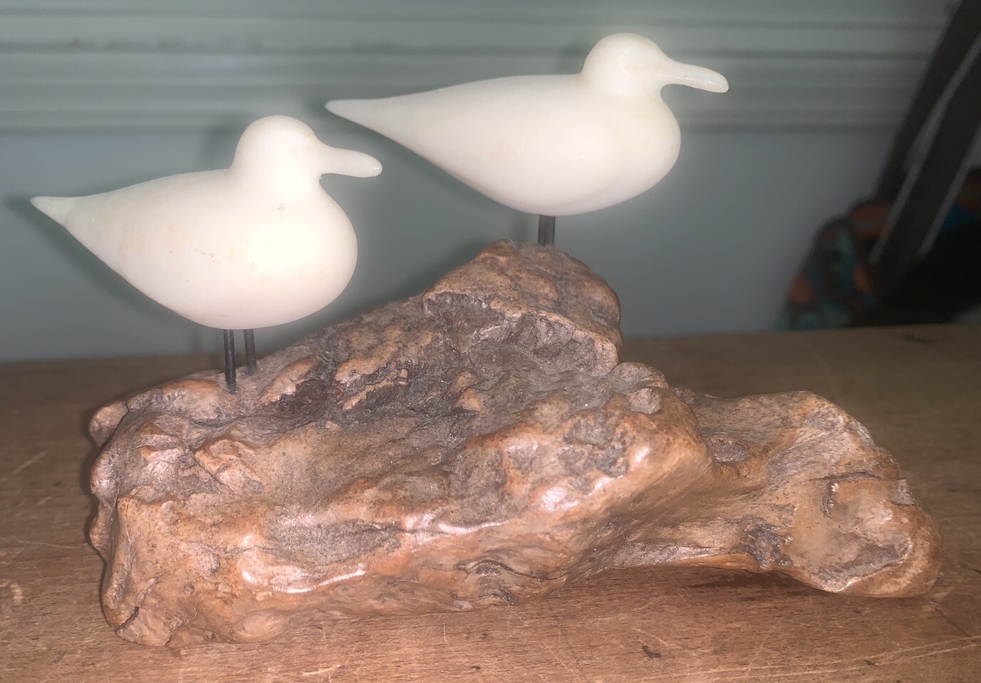 VTG ‘80s John Perry Signed Seagulls / Driftwood Sculpture 6”L 3.75”T Miniature