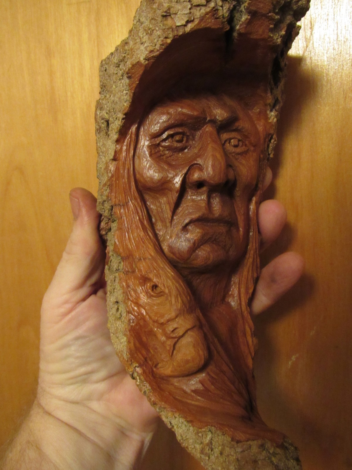 Wood Spirit Carving Wood Spirit Native American Indian Eagle Wind in My Spirit