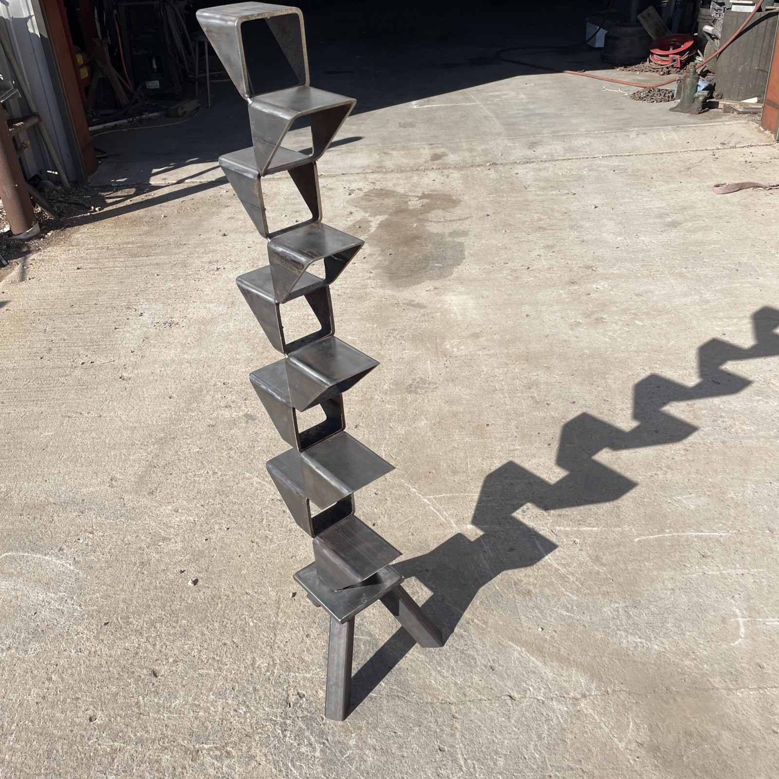 Scrap Metal Sculpture Raw Steel Unpainted 45 Inches Tall